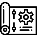 Construction tools and equipment icon representing virtual design and build services by BCT Contractors.