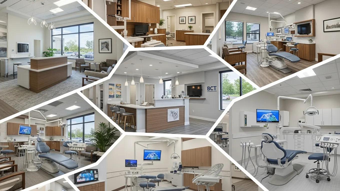 Collage of completed dental offices by BCT Contractors in Ontario