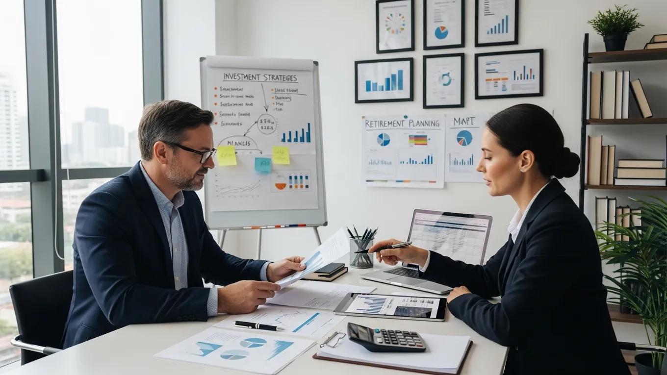 Dental practitioner discussing financing options with an advisor in a modern office setting
