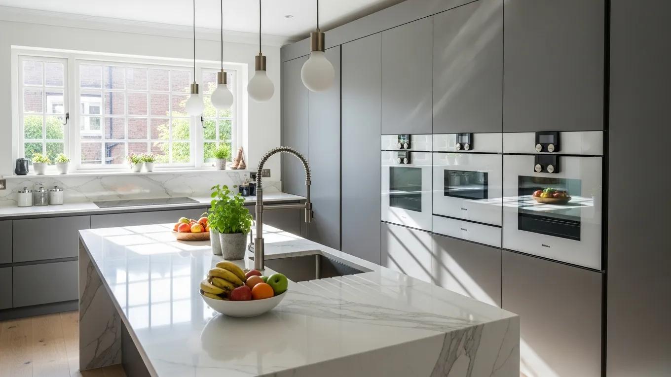 Modern kitchen renovation with sleek cabinetry and high-end appliances