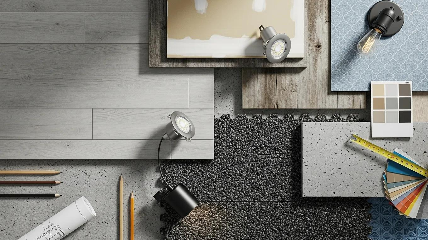 Variety of materials for basement renovations showcasing quality and options