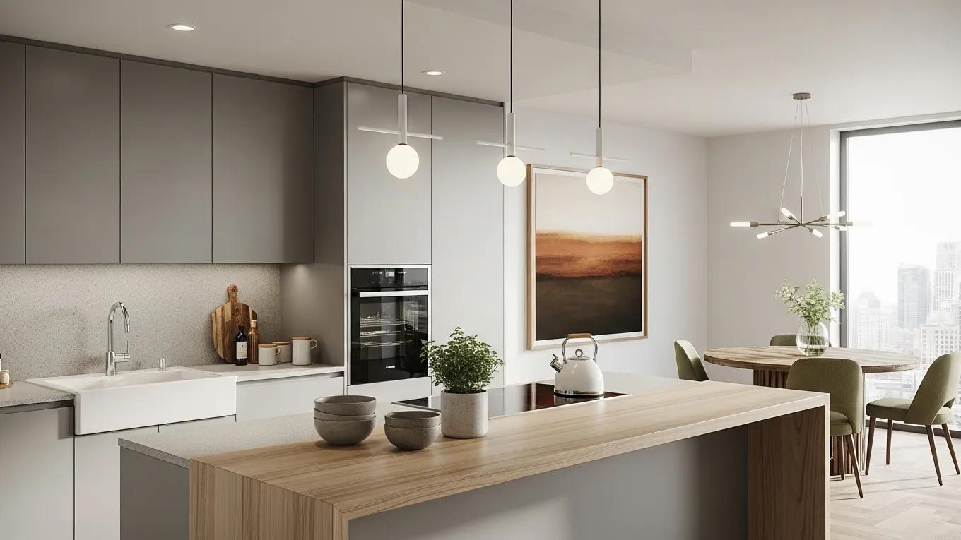 Modern condo kitchen renovation with eco-friendly appliances and stylish decor